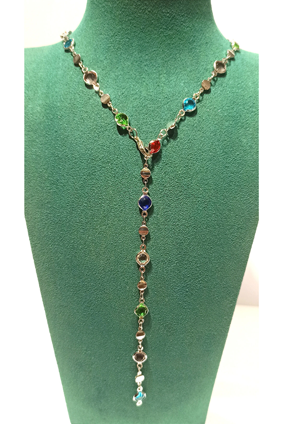 Monalisa Home Renkli Lüks Figürlü Gösterişli   Çelik Y Kolye