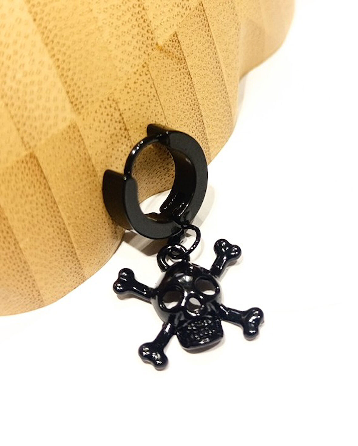 Monalisa Home Çelik Siyah Figürlü Unisex Küpe