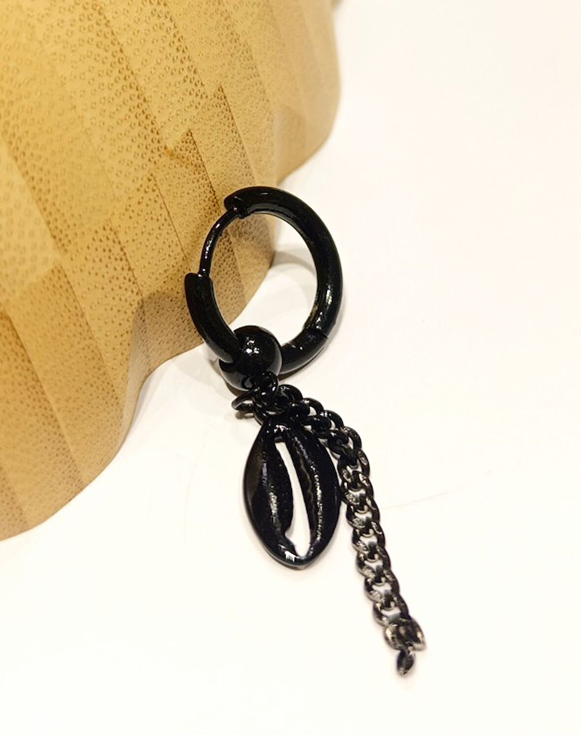 Monalisa Home Çelik Siyah Figürlü Unisex Küpe