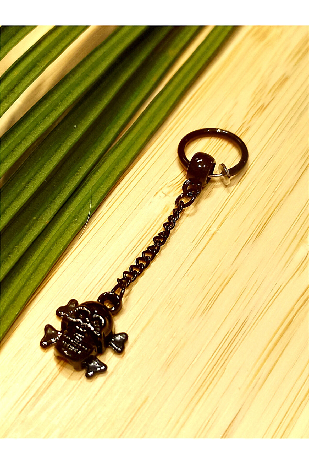 Monalisa Home Çelik Siyah Figürlü Unisex Küpe