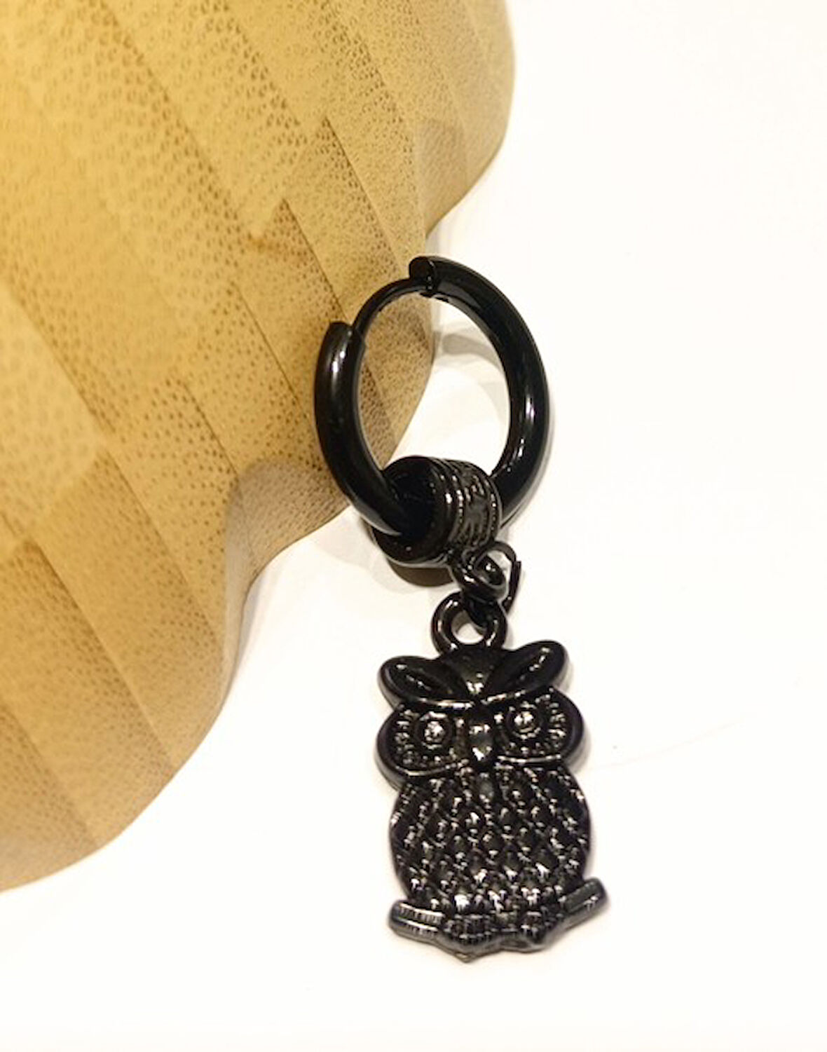 Monalisa Home Çelik Siyah Figürlü Unisex Küpe