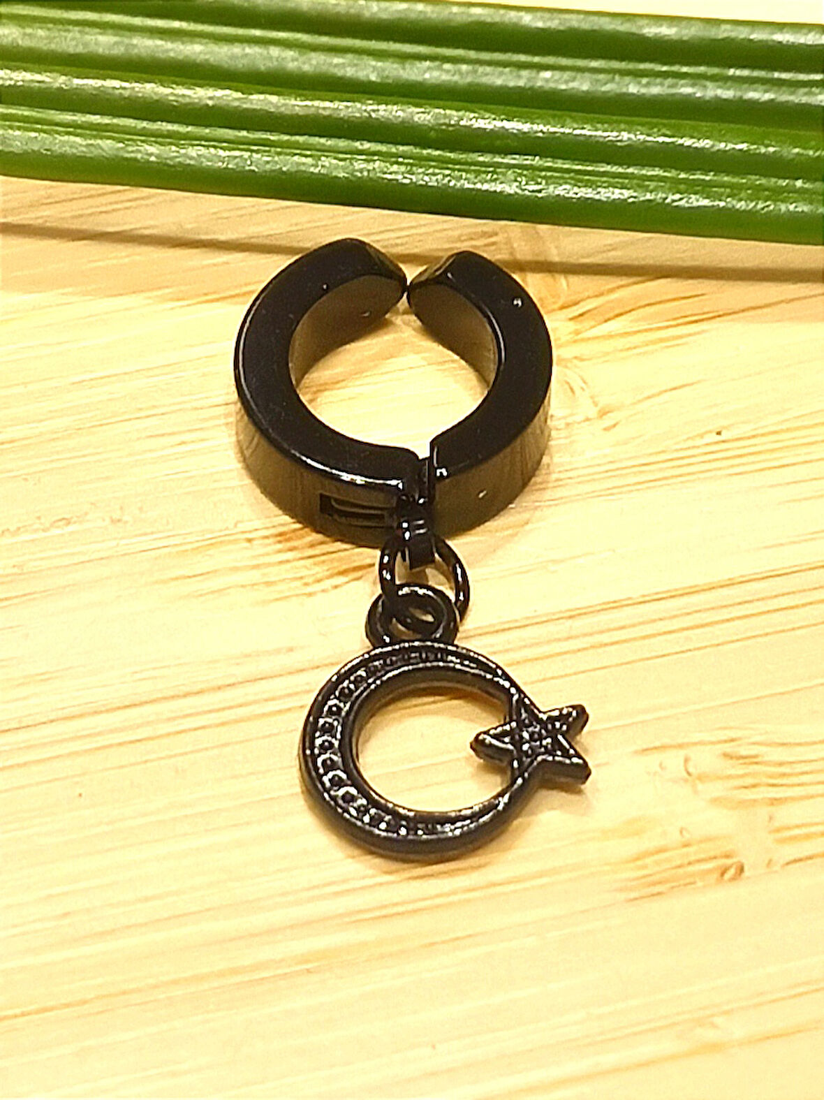 Monalisa Home Çelik Siyah Figürlü Unisex Küpe