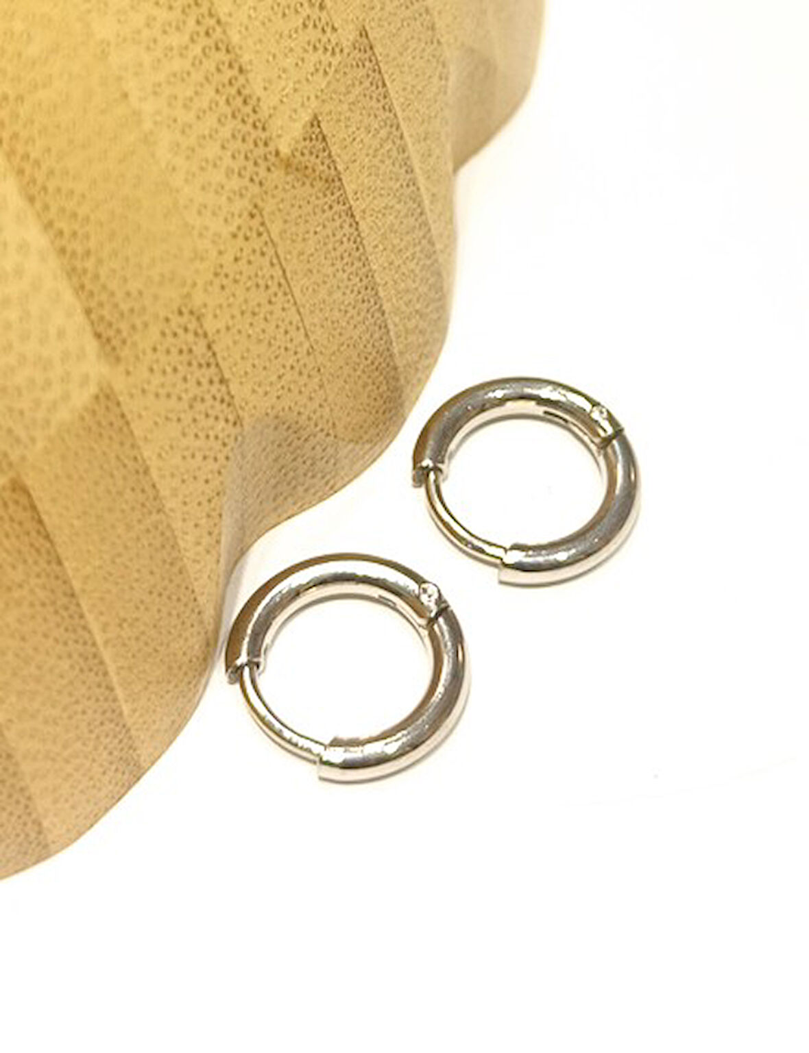 Monalisa Home Gümüş Renk  Halka Unisex Çelik Küpe