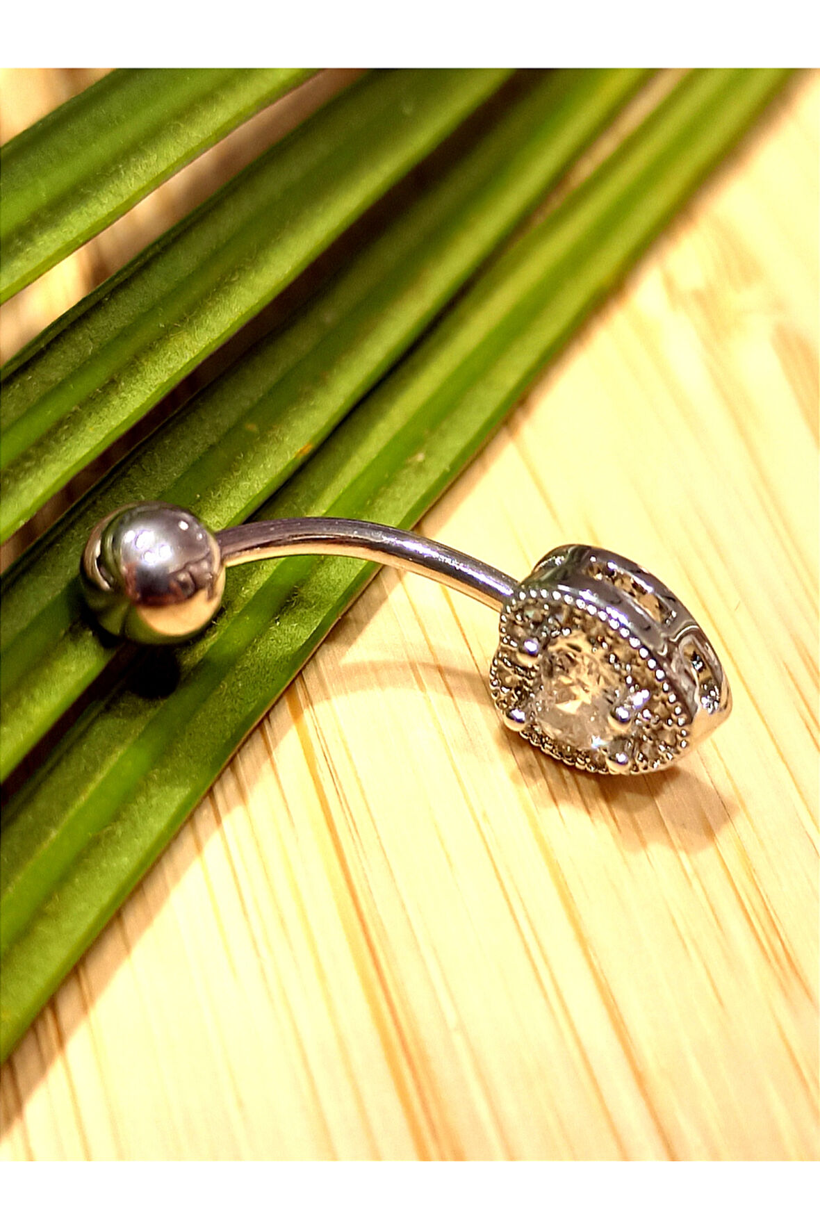 Monalisa Home Gümüş Renk Taşlı Göbek Pirsıng