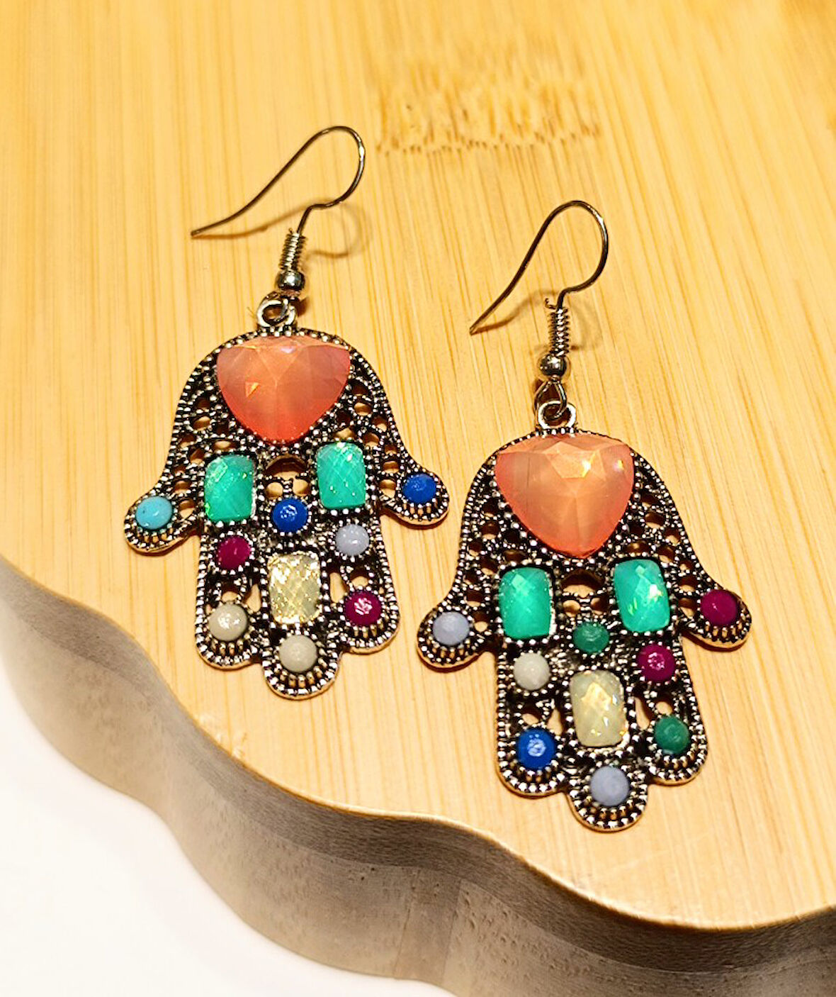 Monalisa Home Lüks Renkli Figürlü Otantik Küpe