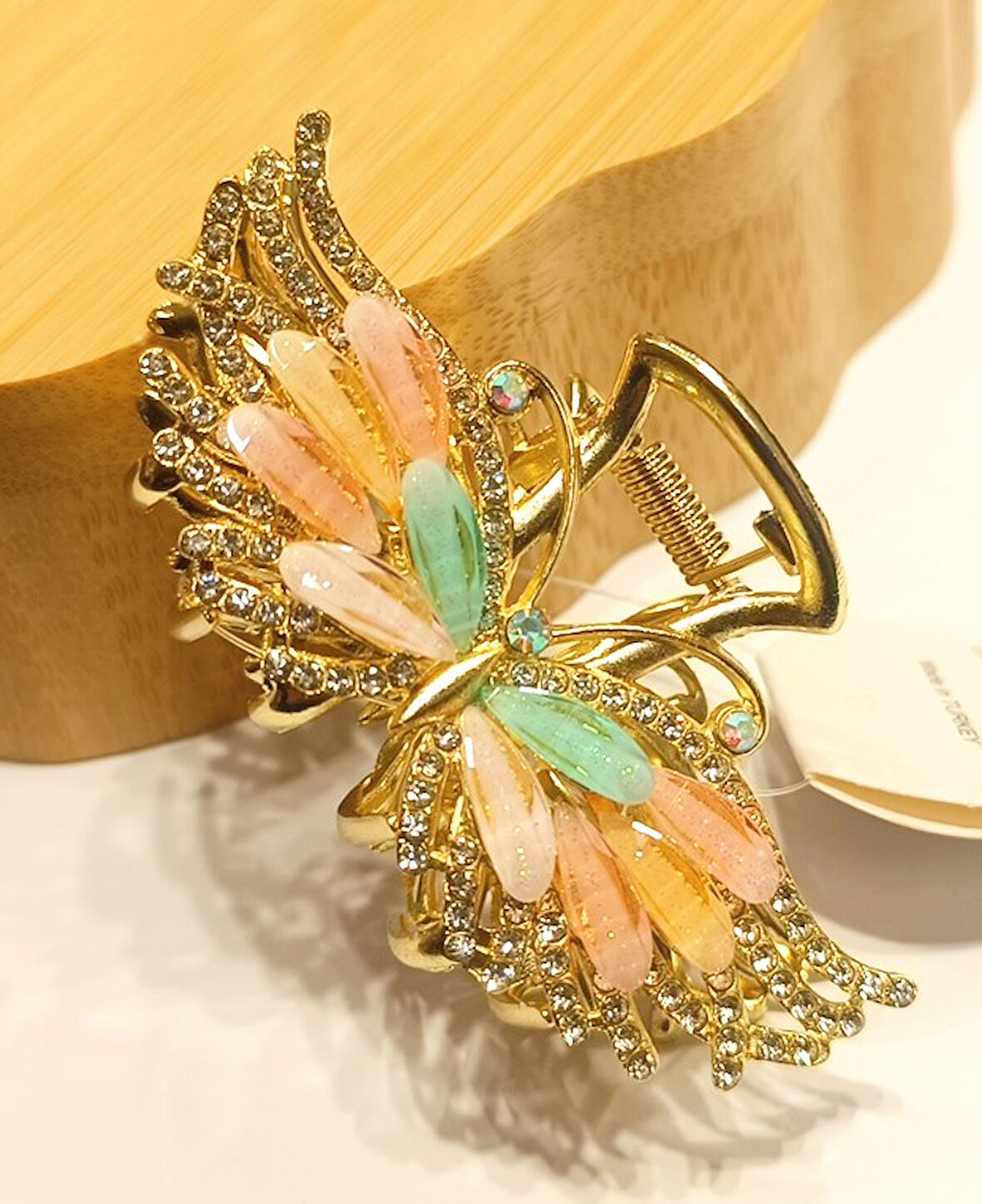 Monalisa Home 7 cm Lüks Parlak Renkli Taşlı Toka