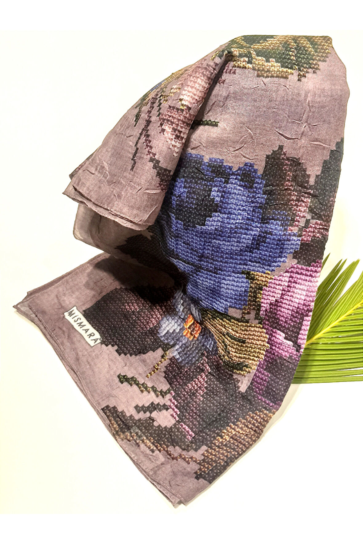 Monalisa Home 90x90 Lüks Figürlü Gösterişli Dökümlü Eşarp