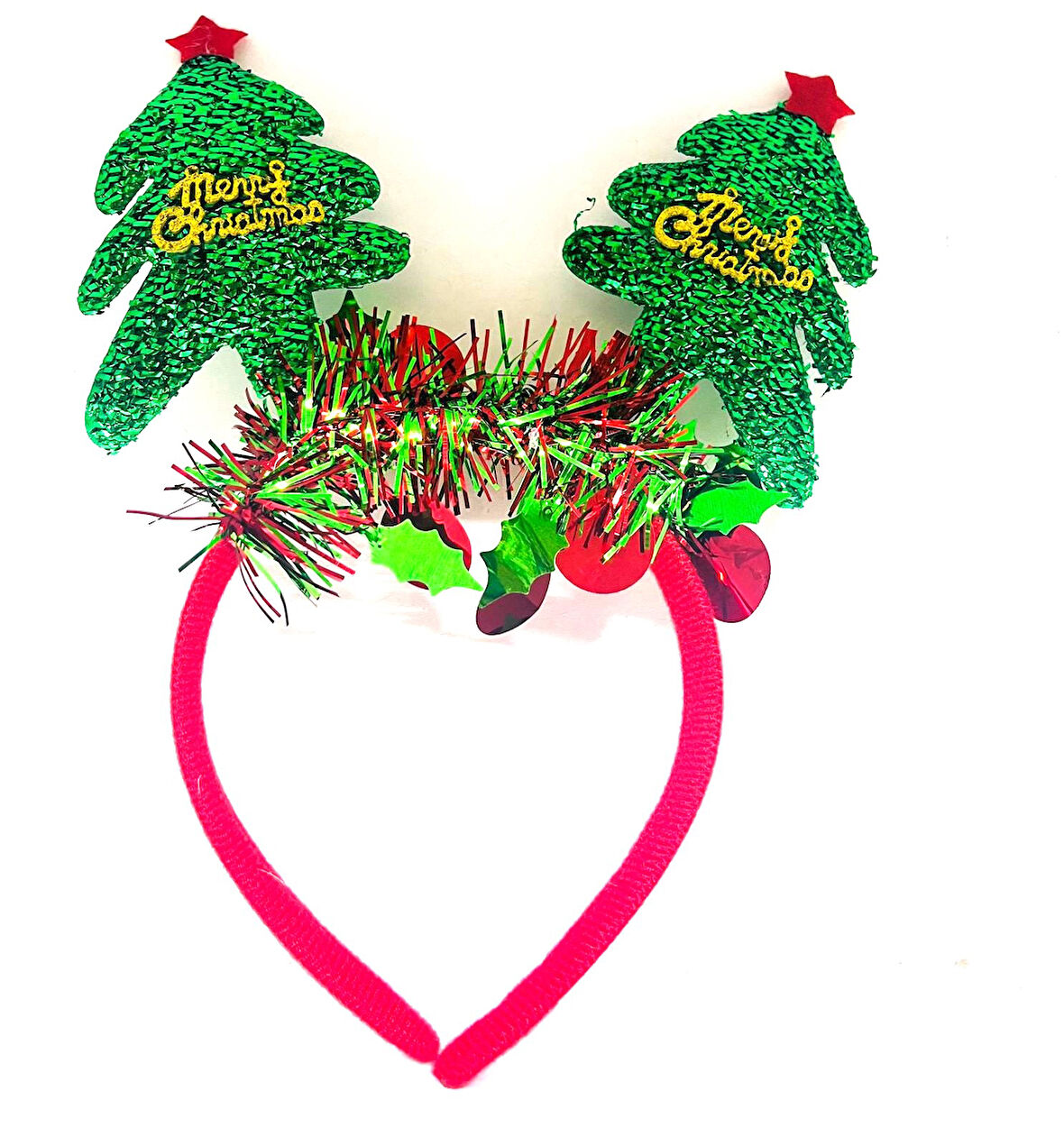 Merry Christmas Yazılı Yılbaşı Ağacı Noel Konsept Taç