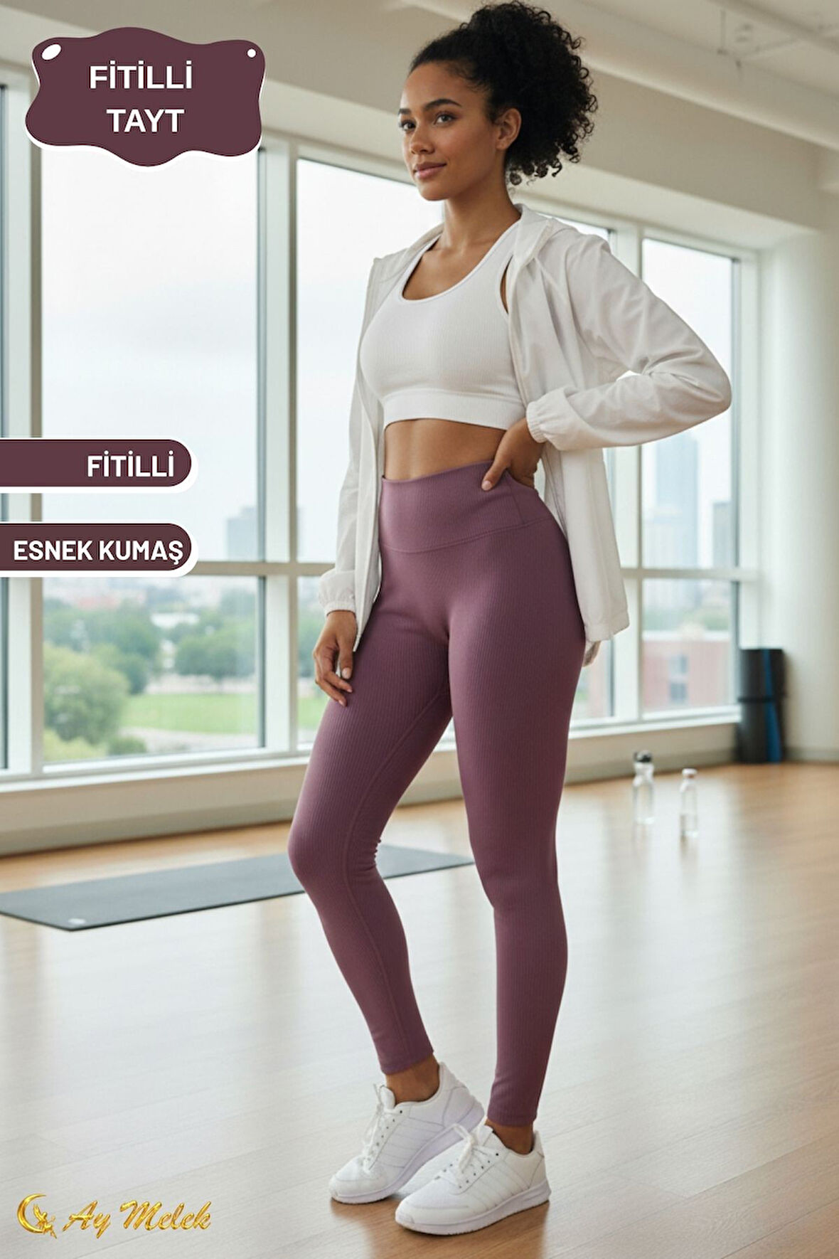 Kadın Tayt Yüksek Bel Toparlayıcı İç Göstermeyen Mevsimlik Fitilli Tayt