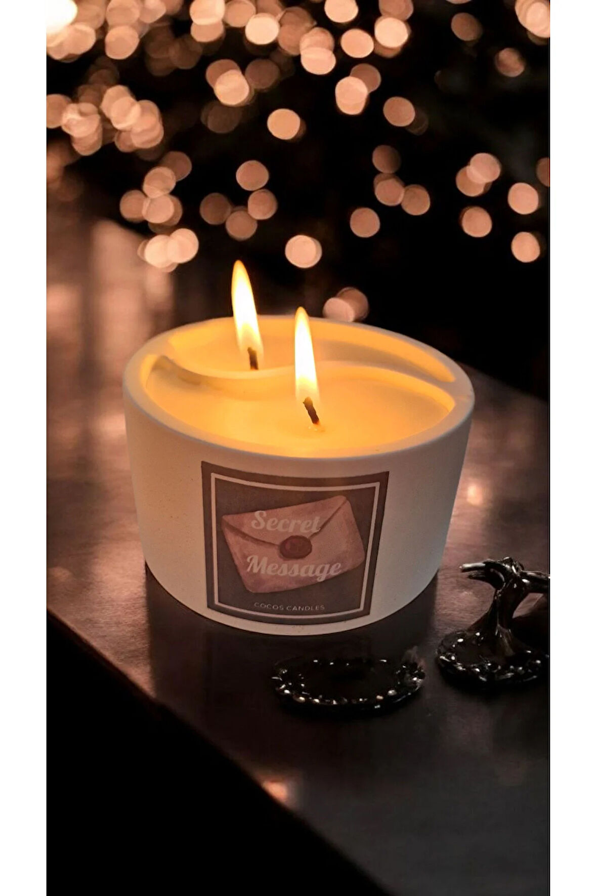 Seni Seviyorum Gizli Mesajlı Yin Yang Lavanta Kokulu %100 Doğal Soya Mum