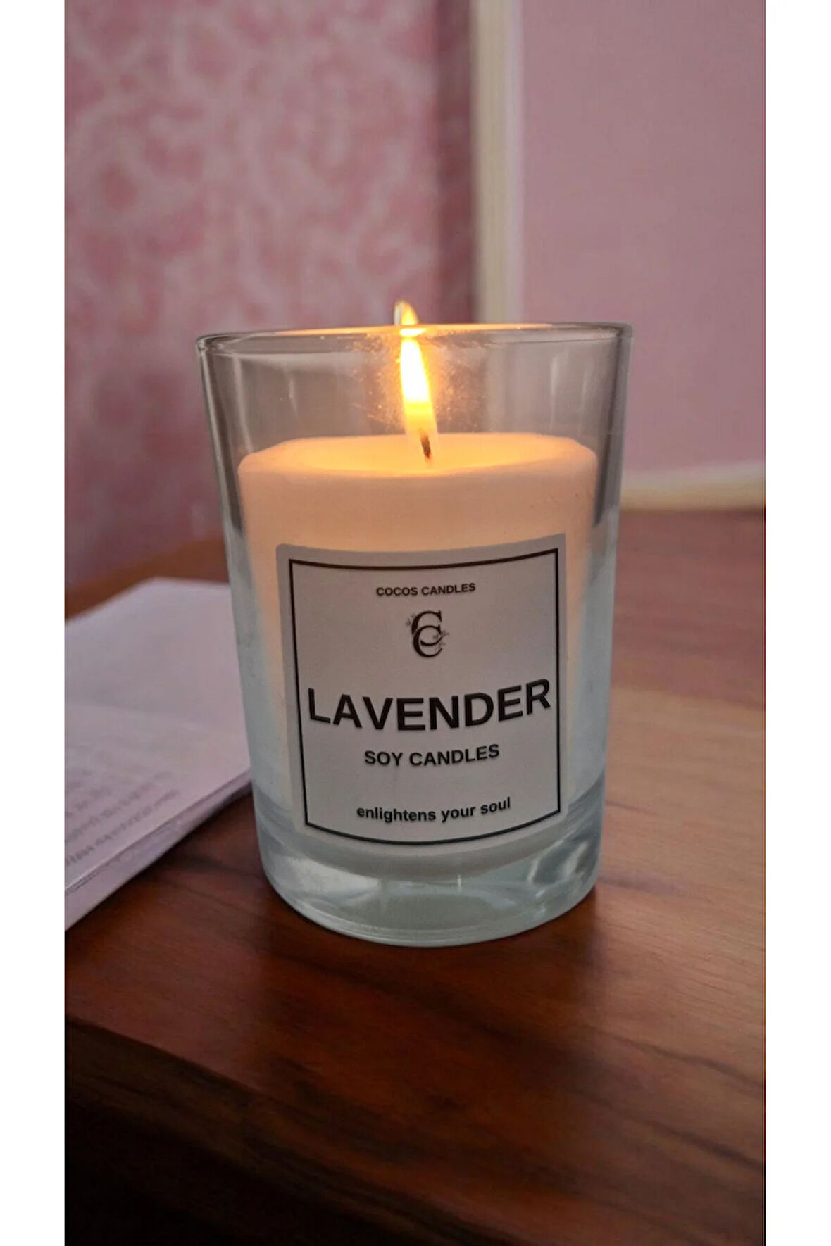 Cam Bardakta Lavanta Kokulu %100 Doğal Soya Mum (6 cm)