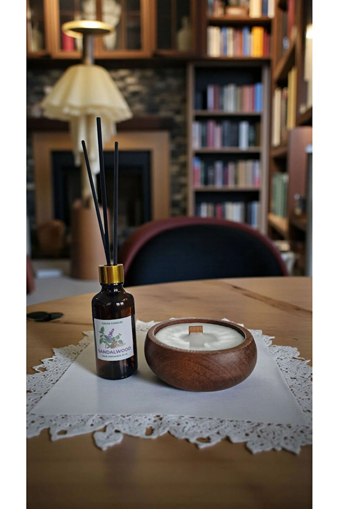 Sandal Mum&Koku Set-Ahşap Fitil Bambu Oda Kokusu (50 ml)