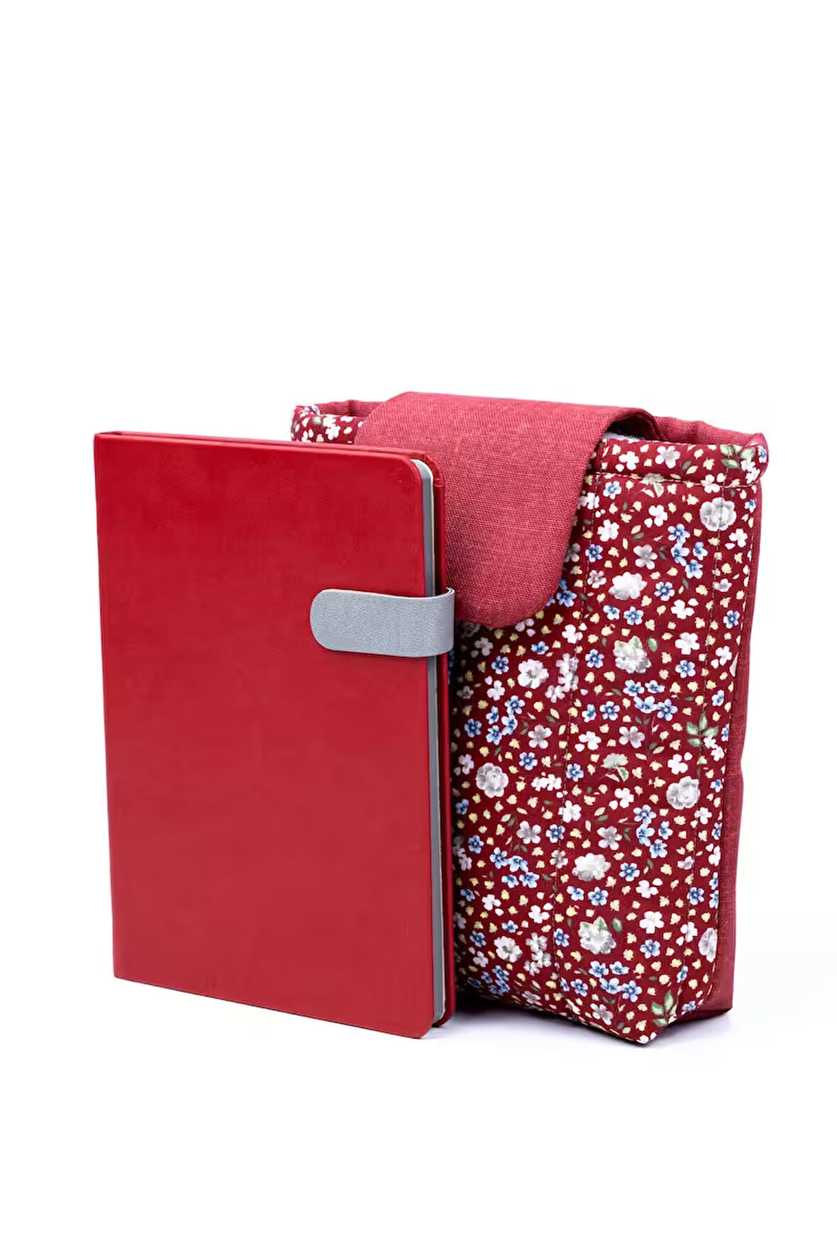 Çiçek Desenli Keten Kitap Ve Tablet Kılıfı