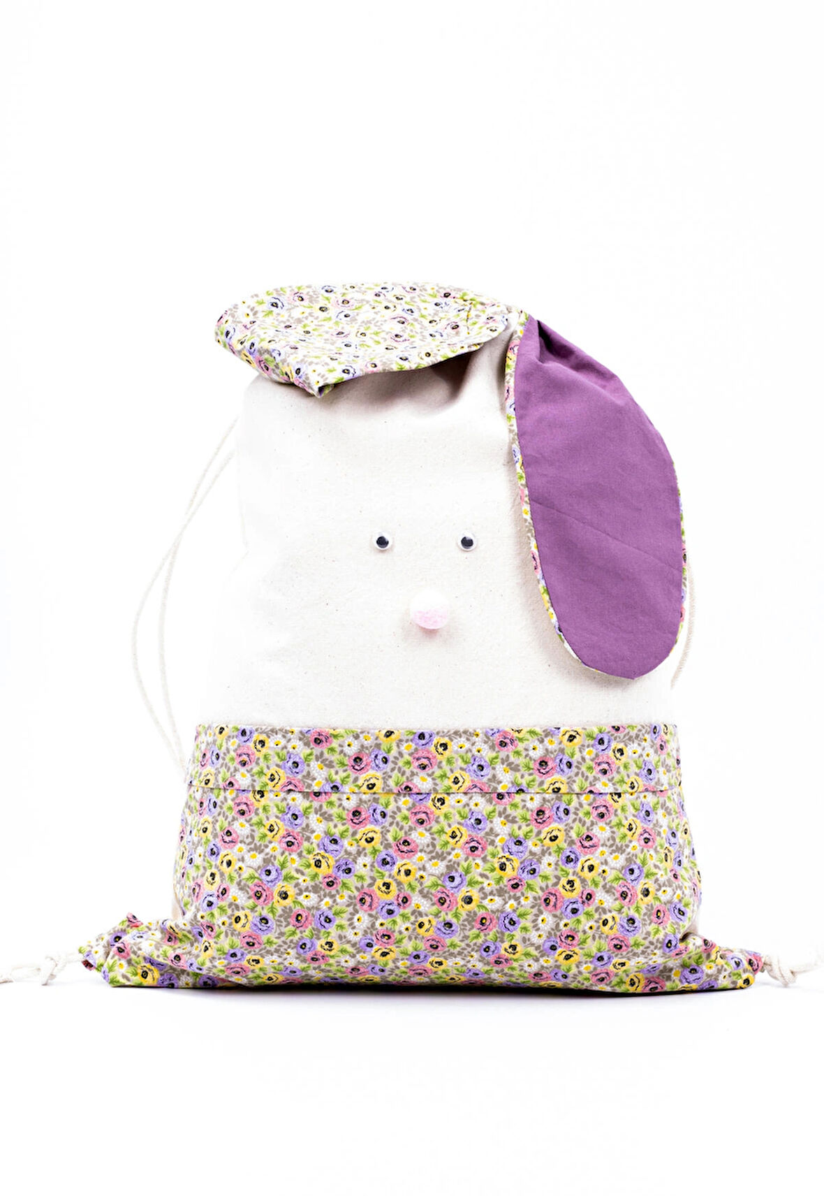 Çiçek Desenli Figürlü Çocuk Bez Çantası