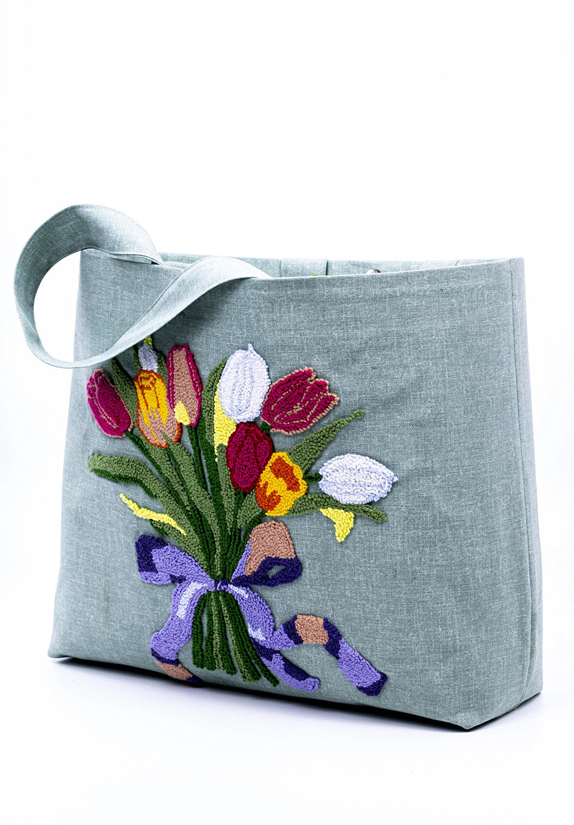 Omuz Çanta Duck Kumaş Punch Desen