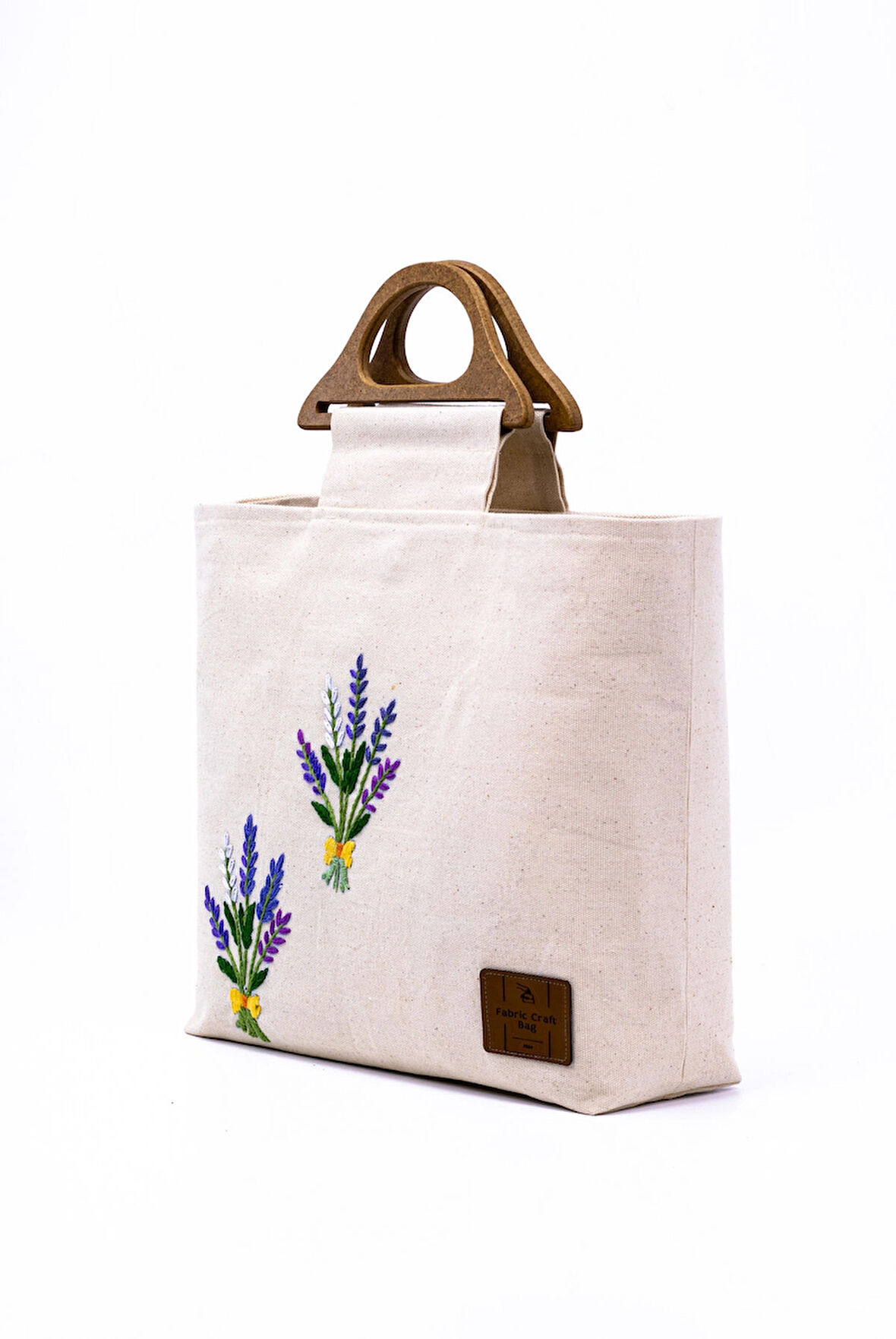 El Çanta Kanvas Çiçek İşlemeli