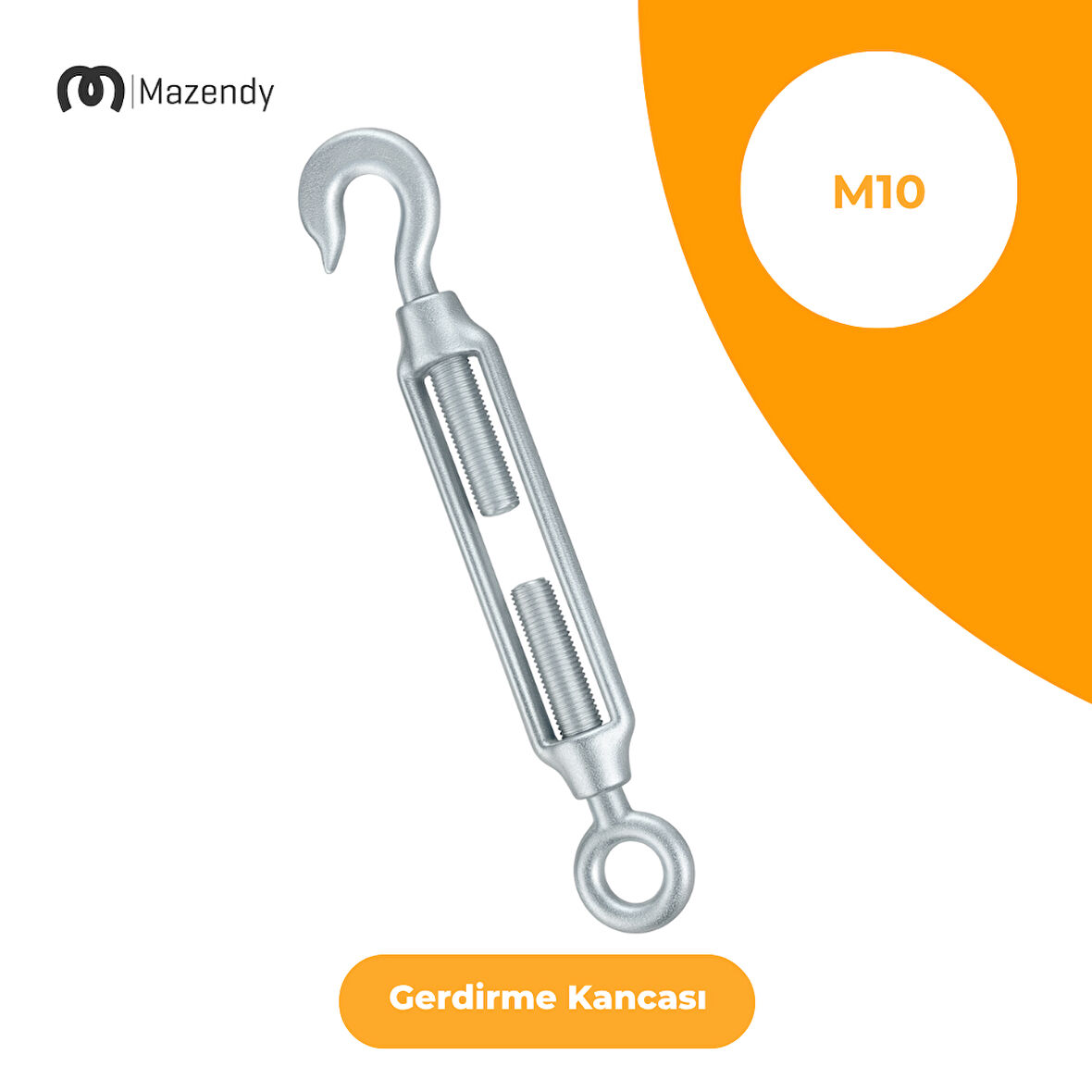 M10 Galvanizli Gerdirme Kanca Askı ve Tel Halat Gergi (1 Adet)
