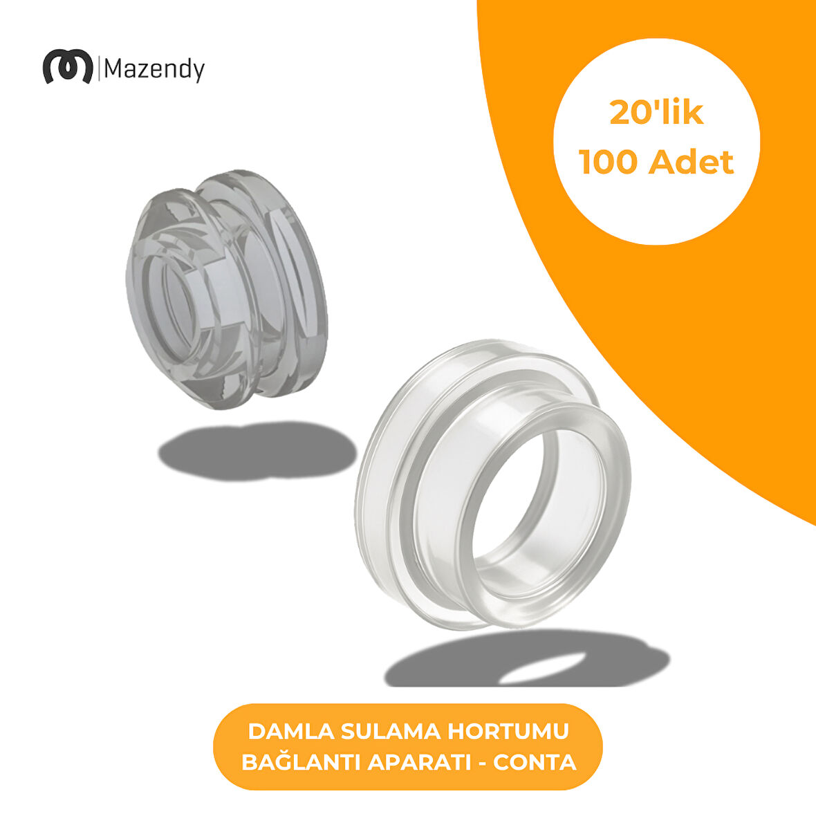 Damla Sulama Conta 20'lik - Dayanıklı ve Kolay Montajlı Bağlantı Parçası (100 Adet)