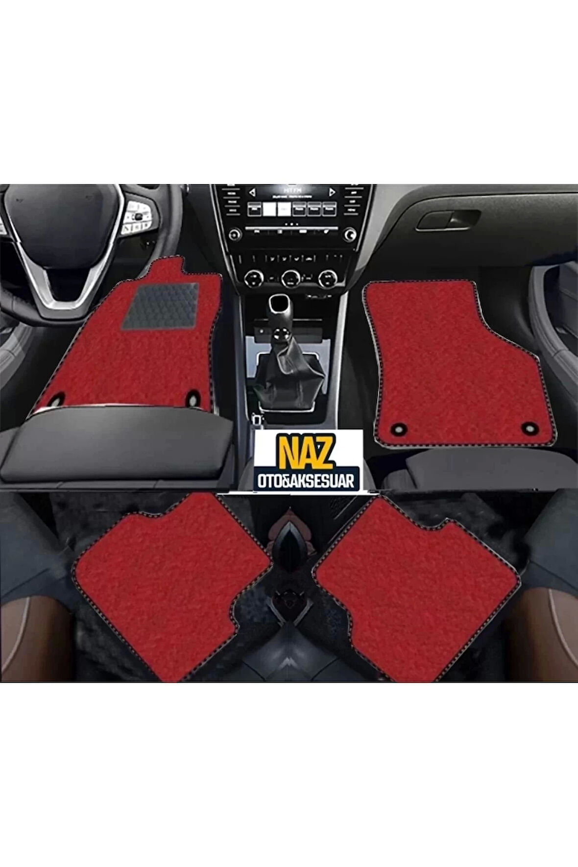 Renault Kadjar 2015 Sonrası  Kırmızı Halı Siyah Kenar Petek Topuk