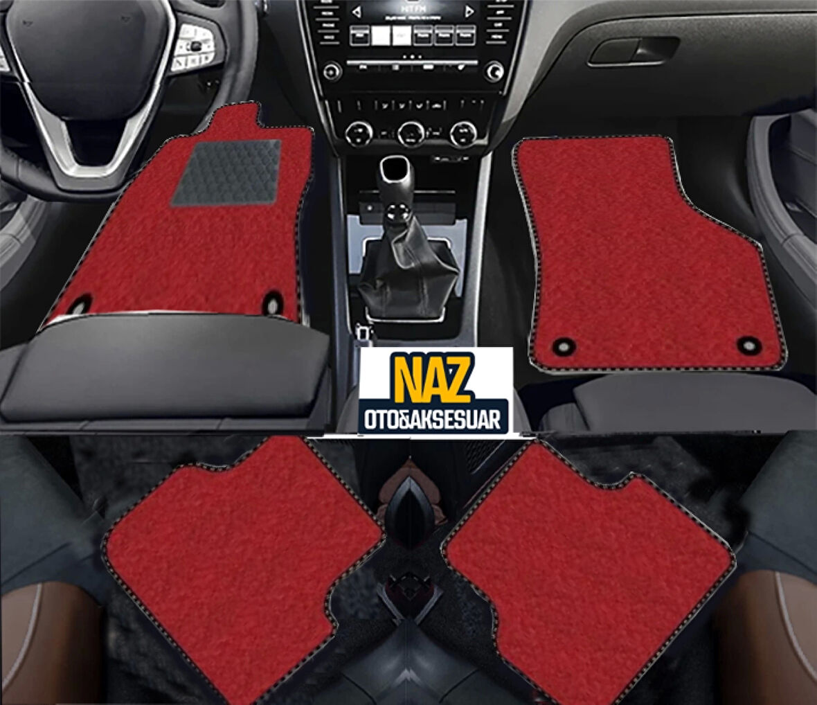 Volvo xc60-2008-2017 Kırmızı Halı Siyah Kenar Petek Topuk