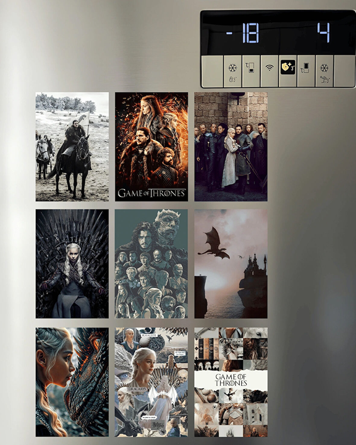 Game of Thrones Temalı 9’lu Magnet Seti - Dekoratif Buzdolabı Süsü - Hediye ve Koleksiyon Ürünü