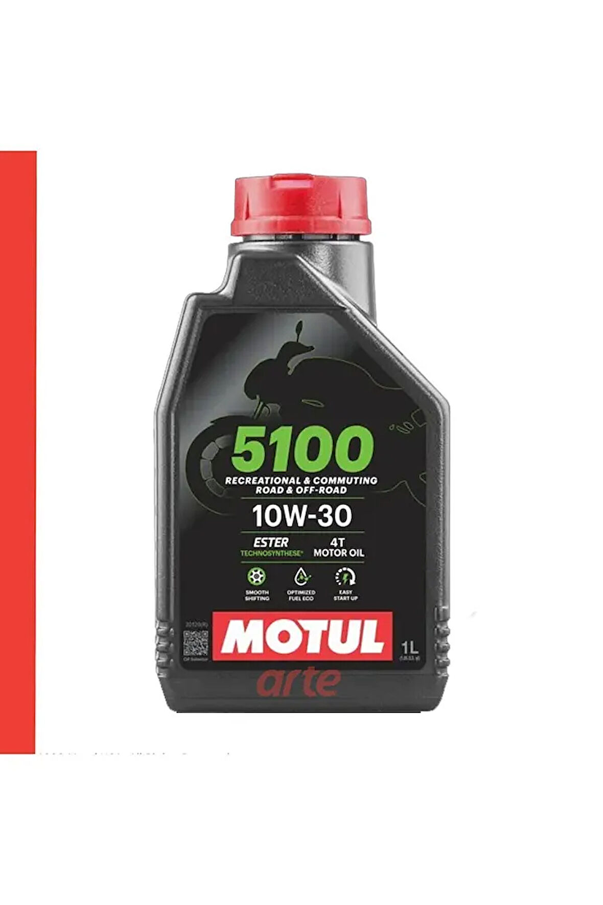 Motul 5100 10W-30 4T Motosiklet Motor Yağı – 1 Litre | Yeni Tarihli | Yarı Sentetik