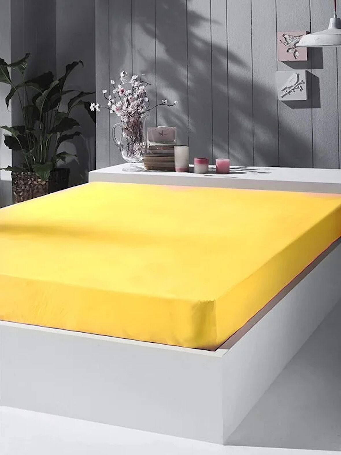 200X200 Lastikli Fitted Çarşaf %100 Pamuk Penye