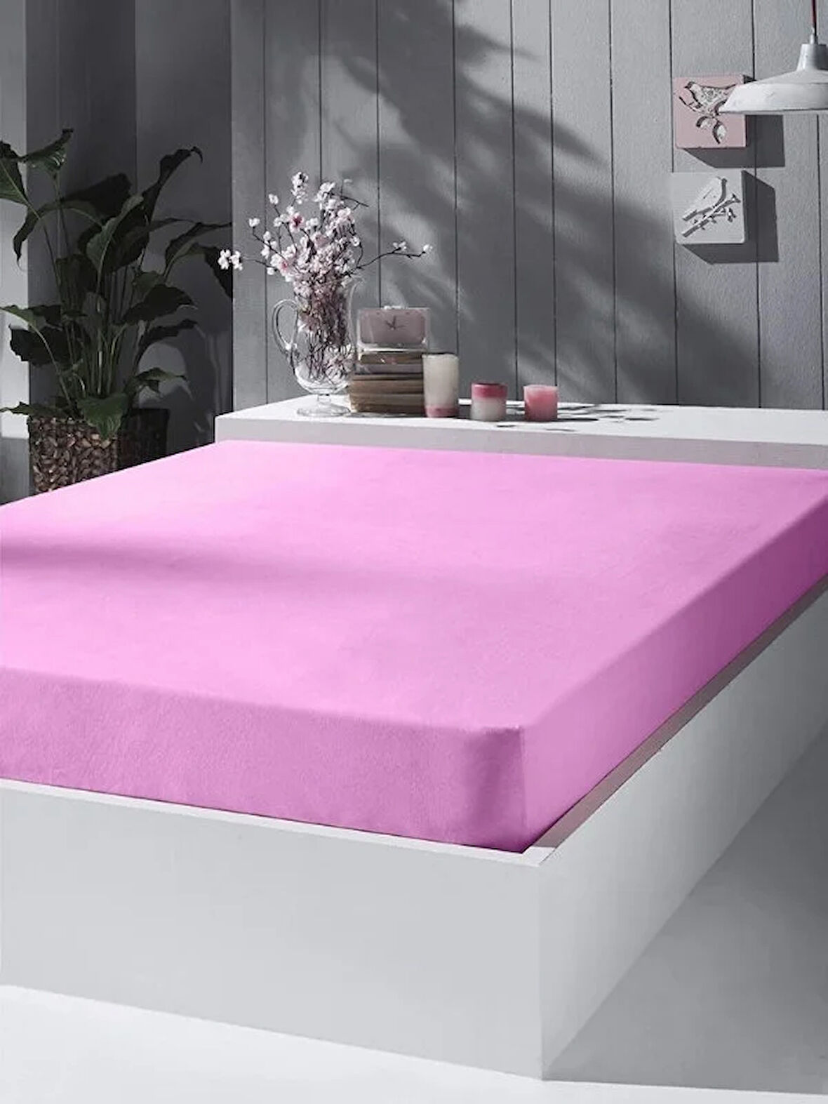 120X200 Lastikli Fitted Çarşaf %100 Pamuk Penye