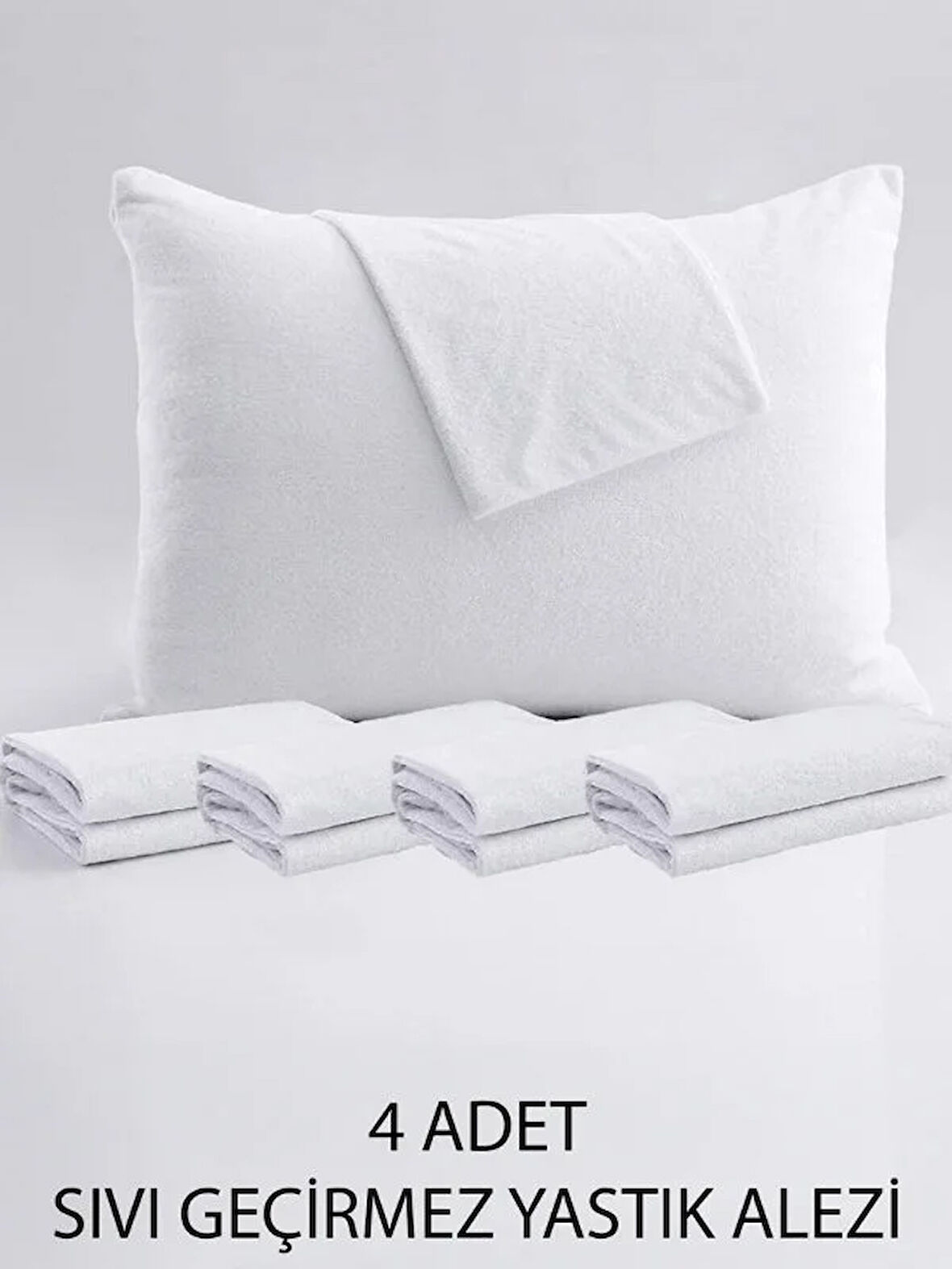 50X70 %100 Pamuk Sıvı Geçirmez 4 Adet Yastık Alezi