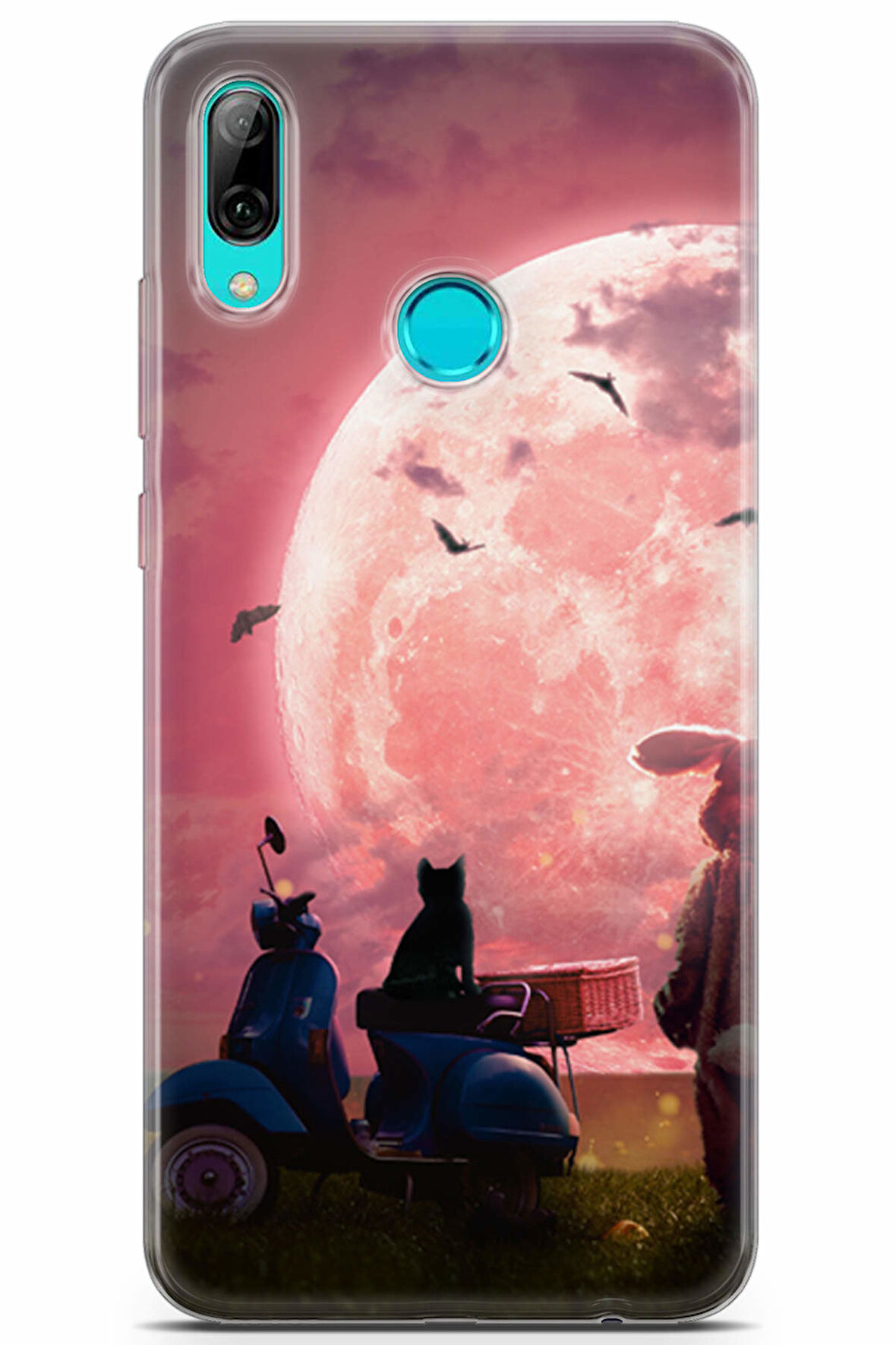 Huawei Y9 2019 uyumlu Otomoto 22 TPU Tavşan Pembe Ay
