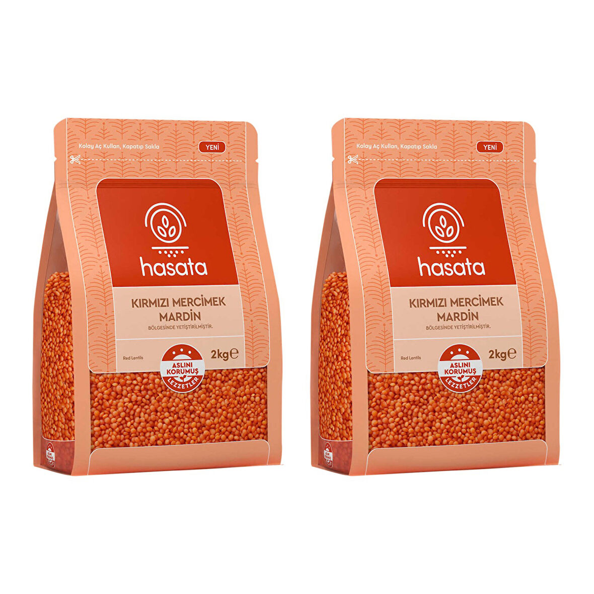 Hasata Kırmızı Mercimek Mardin 2 kg x 2 Adet