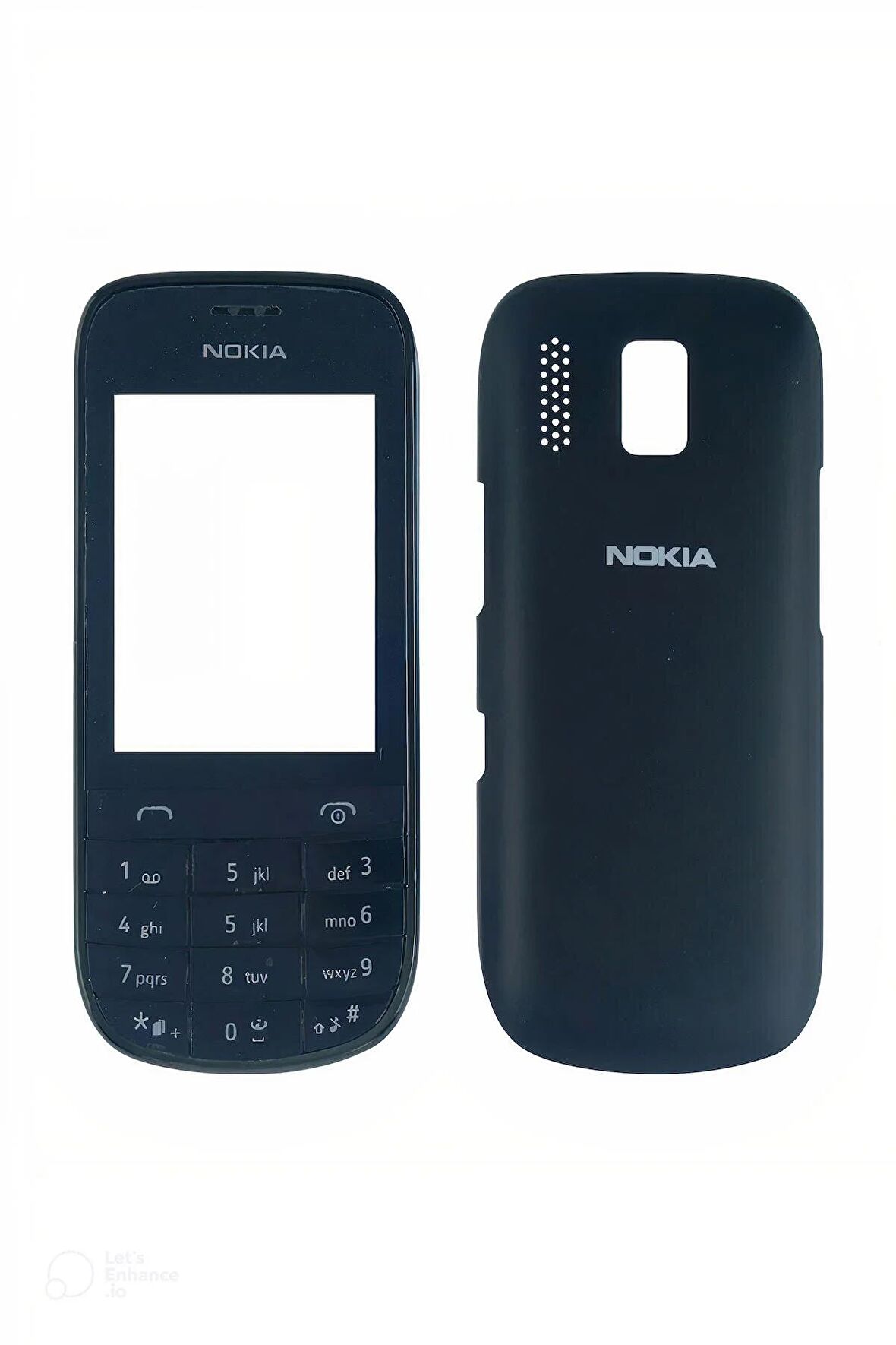 Nokia Asha 202 Kapak Siyah + Tuş Takımı Arka Kapak Ön Kapak