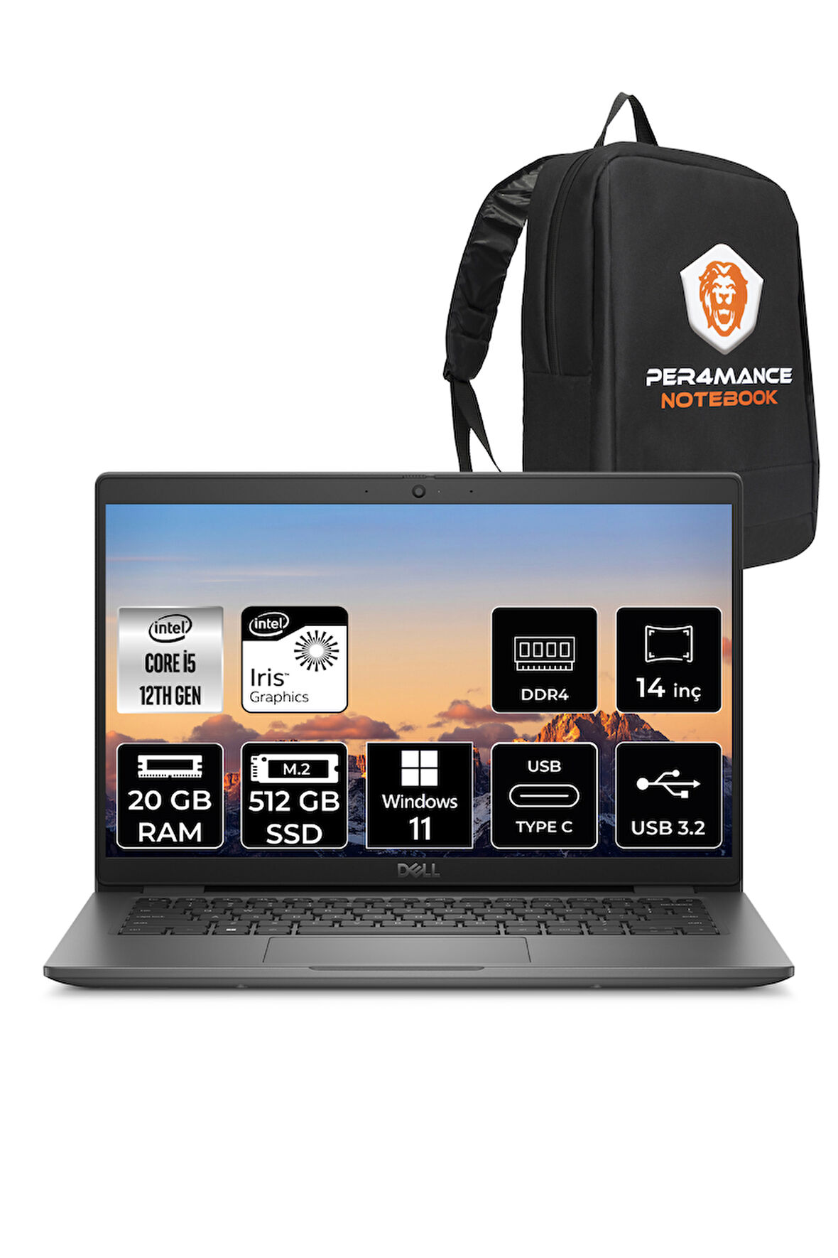 Dell Latitude 3440 i5-1235U 20GB RAM 512GB SSD 14'' FHD W11PRO Dizüstü Bilgisayar & PER4 ÇANTA 