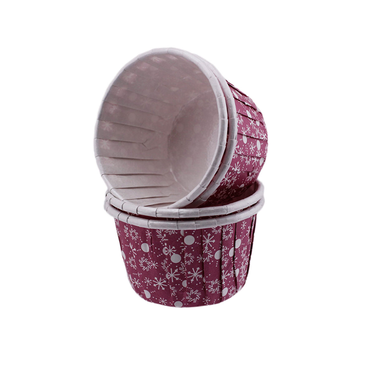 Cupcake Kalıbı Orta Boy 50*39 Mm KAR DESENLİ (50 Adet)  Kar Desenli Mor