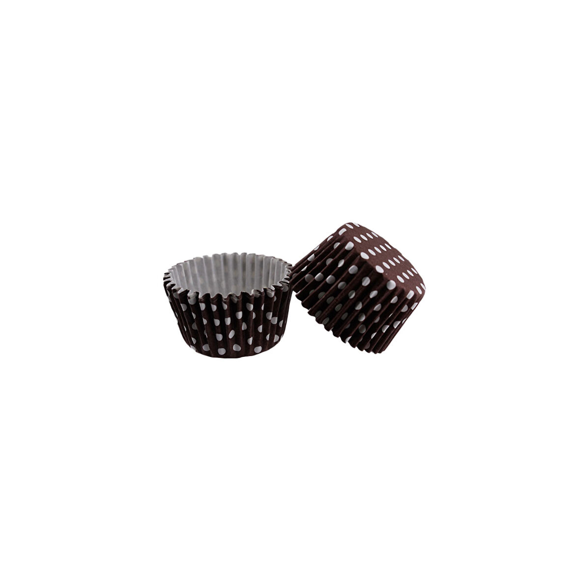 Kek Kalıbı Pet Kapsül 52X45 MM Kağıt Cupcake Kağıdı (100 Adet)  Puantiyeli Kahverengi