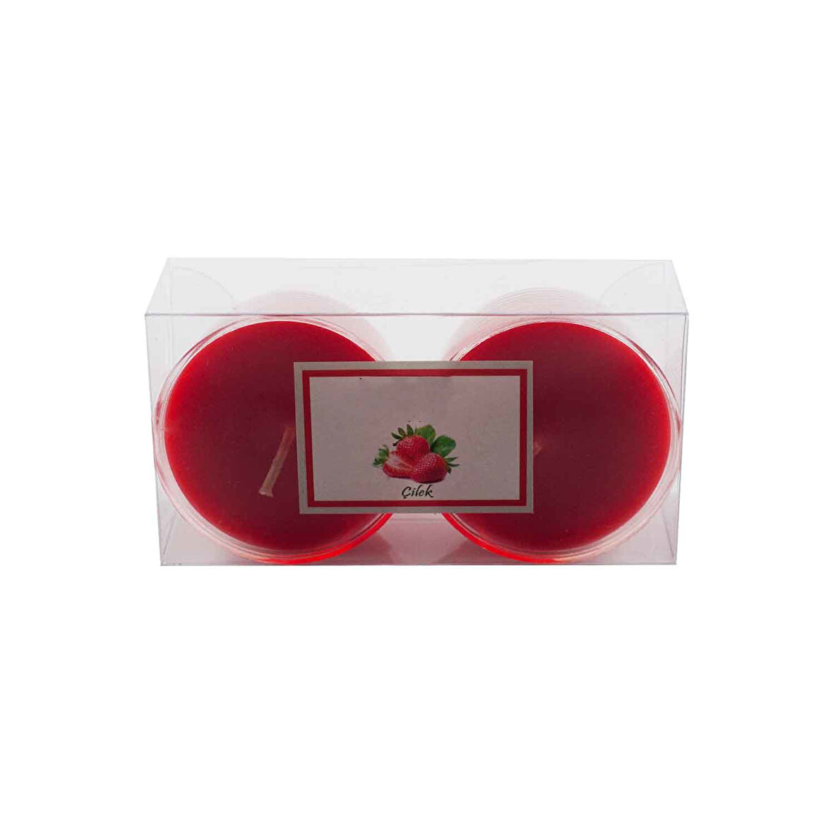 Kapsül Mum 3x5.5 CM  İkili  Akrilik Kapsül   Kırmızı