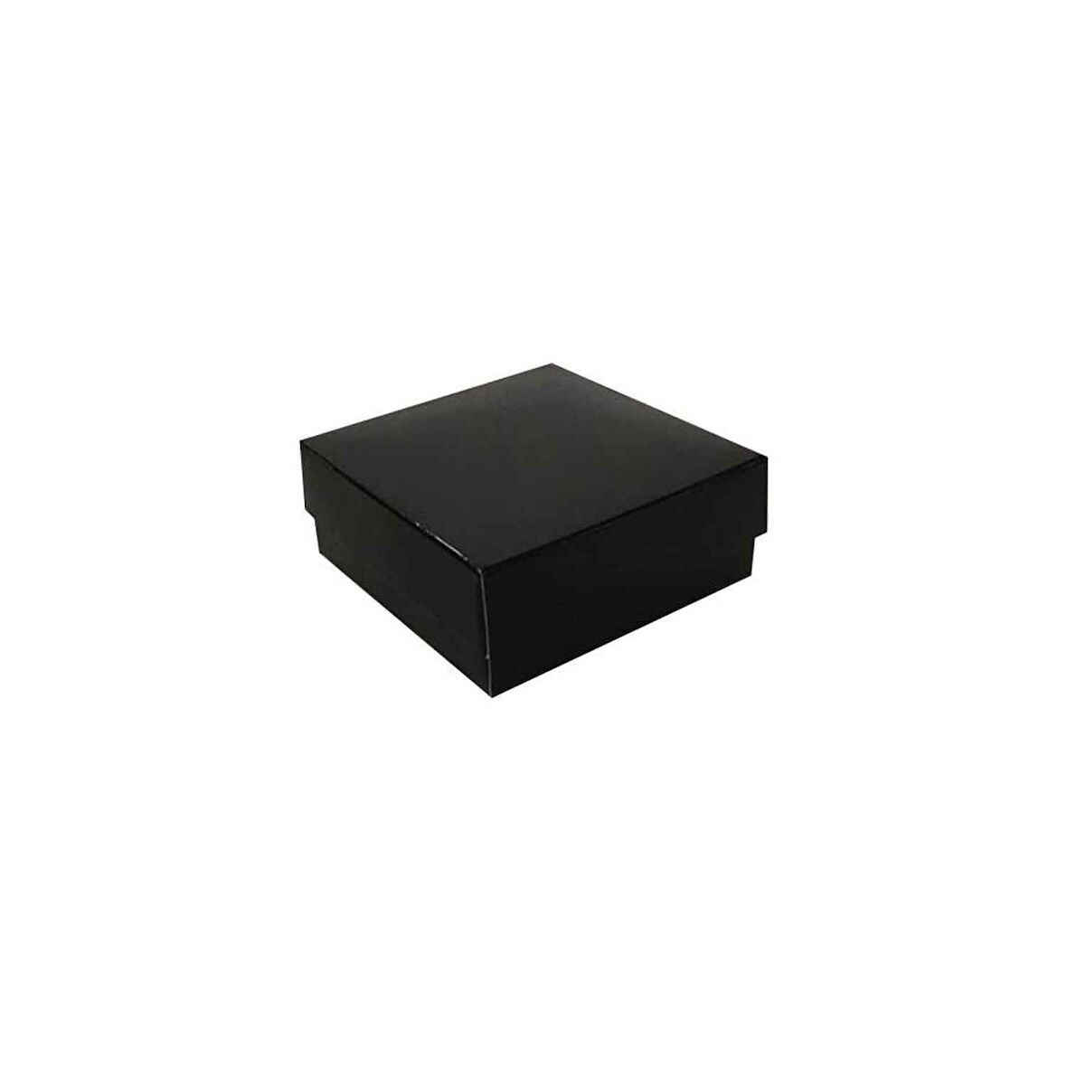 Komple Karton Kutu Düz Renk 7X7X2.2 CM (25 Adet)  Siyah