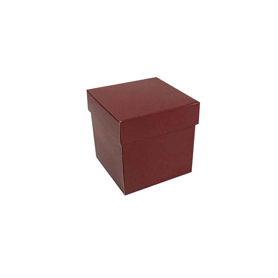 Komple Karton Kutu Düz Renk 7X7X7 CM (25 Adet)  Bordo