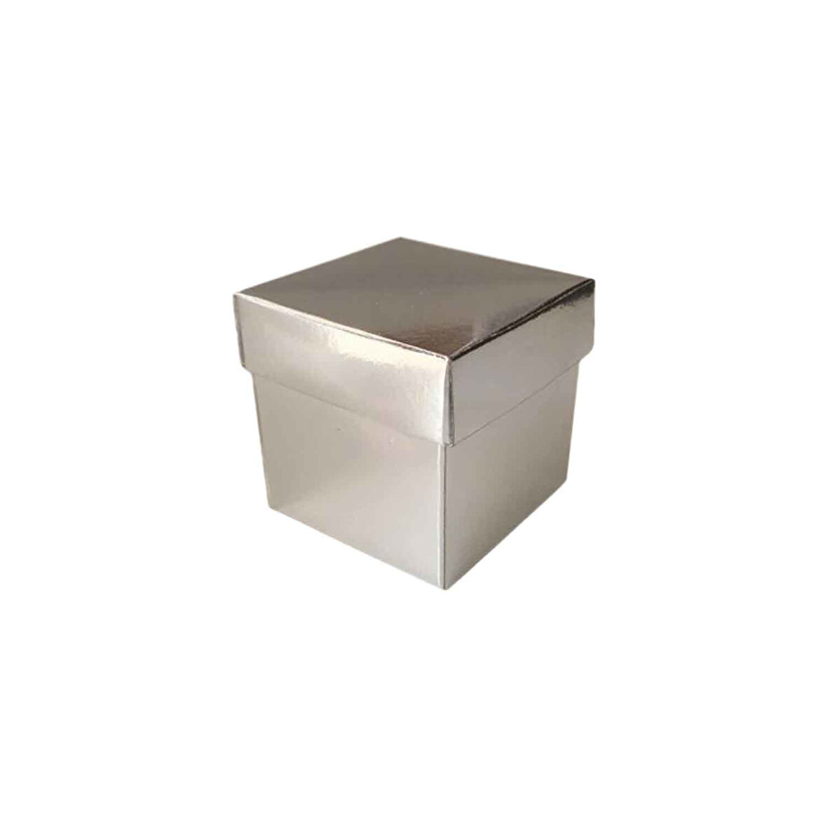 Komple Karton Kutu Düz Renk 6X6X6 CM (25 Adet)  Gümüş