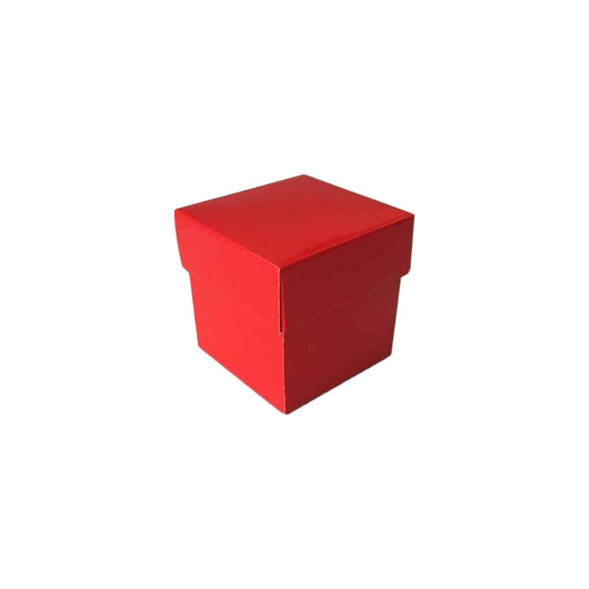 Komple Karton Kutu Düz Renk 6X6X6 CM (25 Adet)  Kırmızı