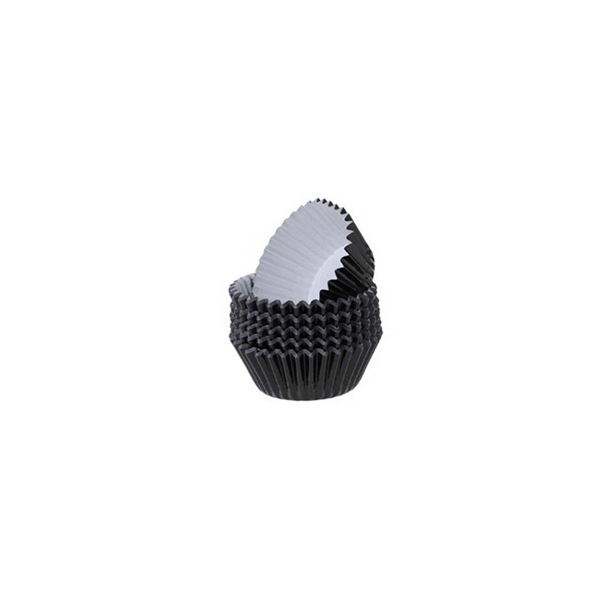 Metalik Folyo Cupcake Kalıbı Muffin Pet Kapsül No:3 (150 Adet)  Siyah