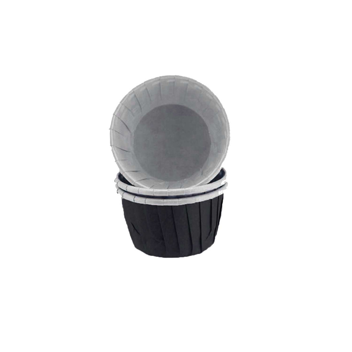 Cupcake Kalıbı Orta Boy Düz Renk  50*39 MM (100 Adet)  Siyah