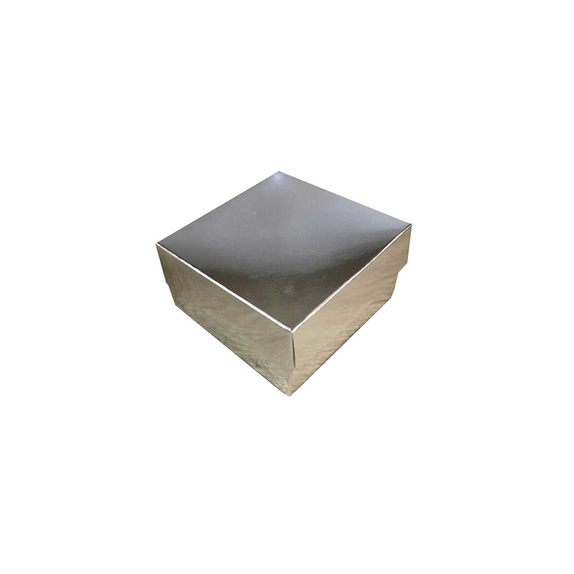 Komple Karton Kutu Düz Renk 10X10x5 CM  (25 Adet)  Gümüş