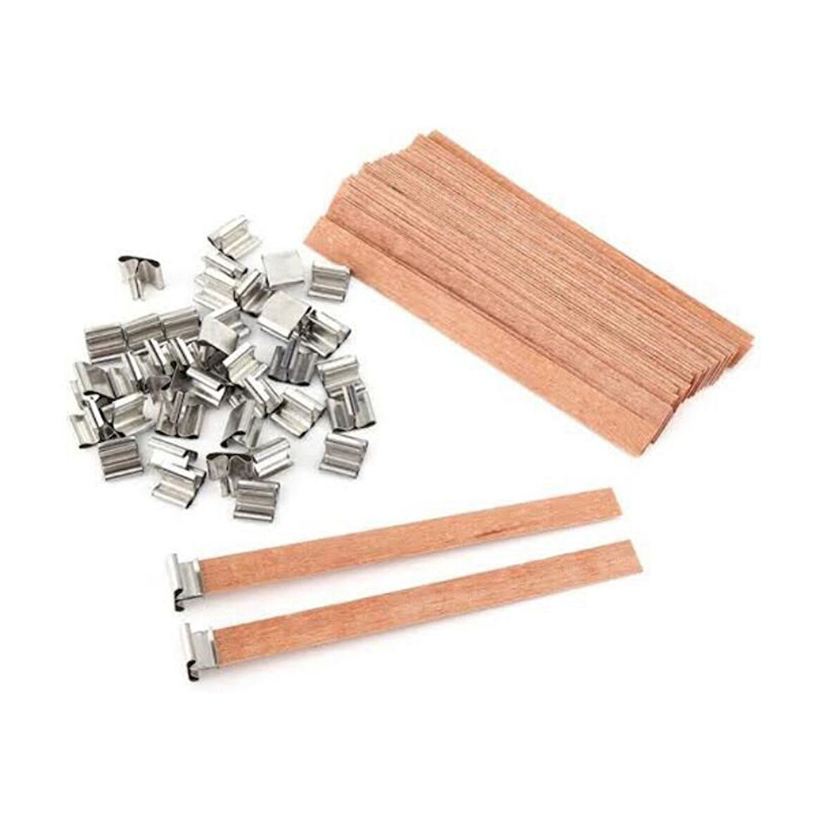 Ahşap Mum Fitili  Soya Fitili Bardak Mum Fitili (10 Adet)