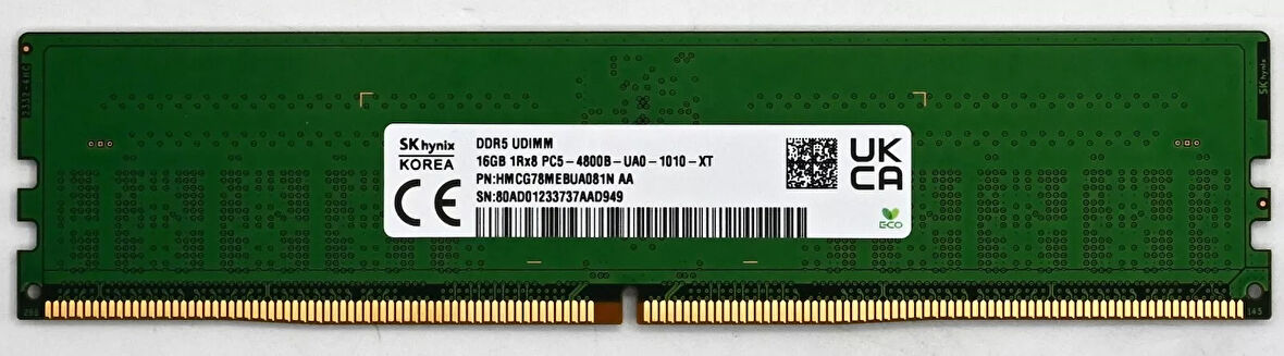 SK HYNIX 16GB DDR5 4800Mhz CL40 Pc Ram HMCG78AEBUA084N (Kutusuz)