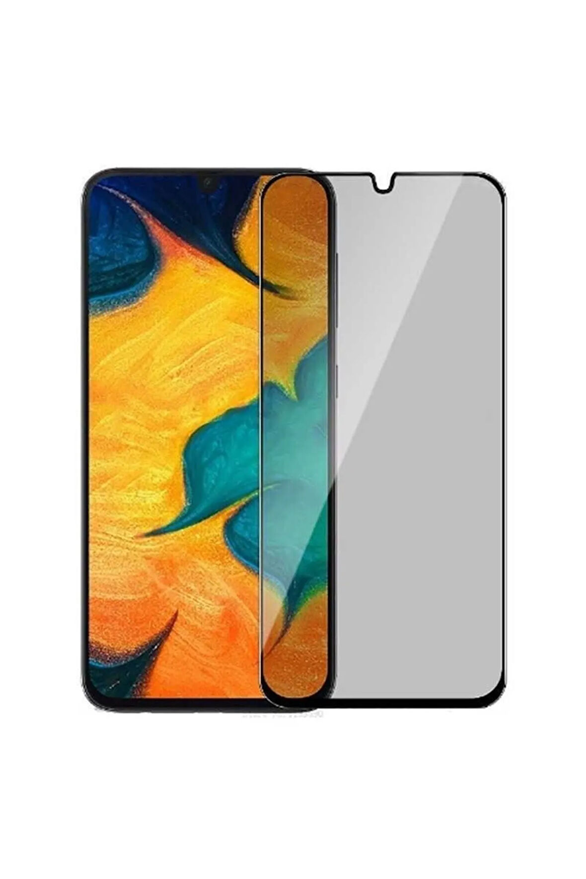 Samsung Galaxy A50 Uyumlu Tam Kapatan Hayalet Ekran Koruyucu Gizli Cam