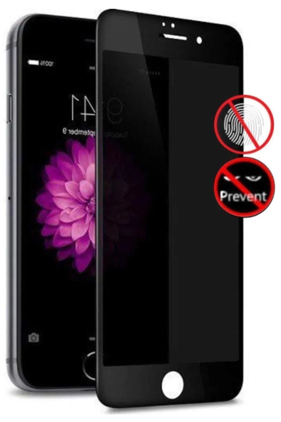 Iphone 7 Plus 8 Plus Uyumlu Mat Hayalet Tam Kaplayan Kırılmaz Seramik Görünmez Ekran Koruyucu Siyah