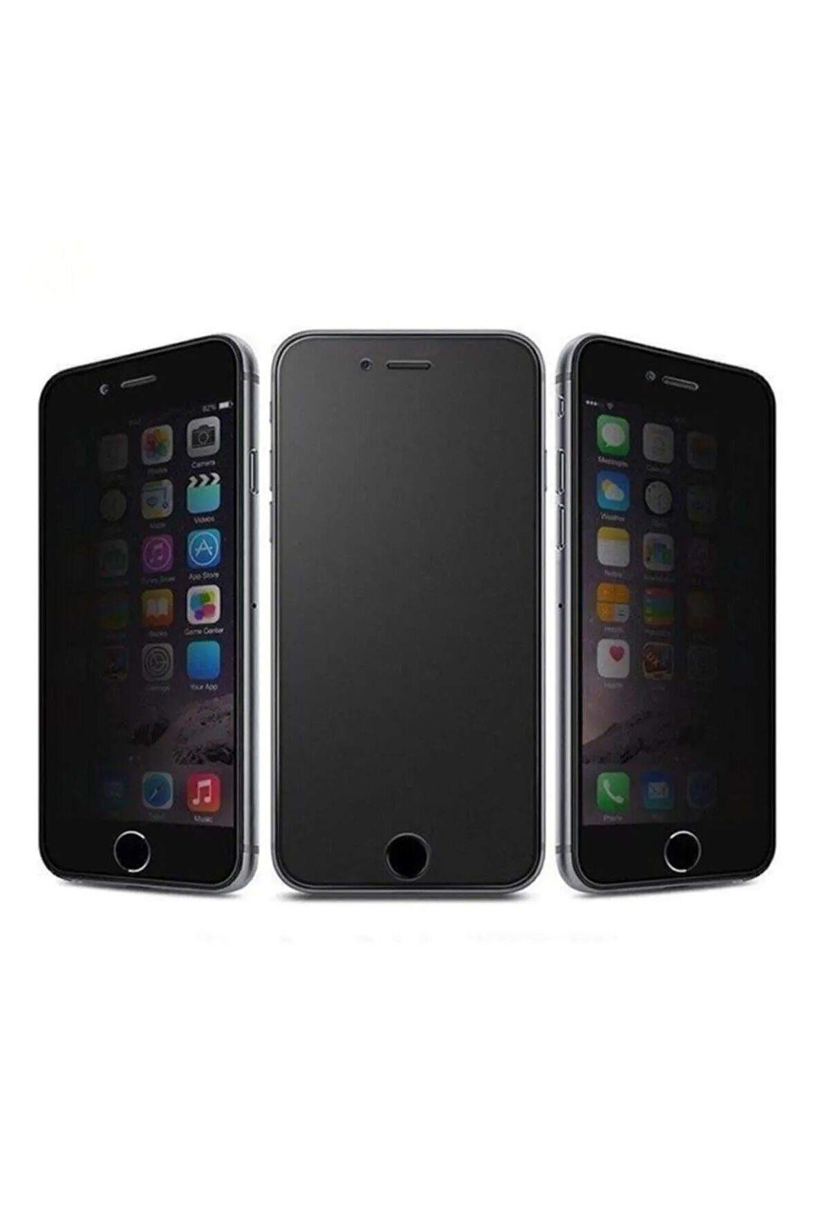 Iphone 7 Plus Hayalet Seramik Gizli Ekran Koruyucu Cam Tam Kaplama Siyah