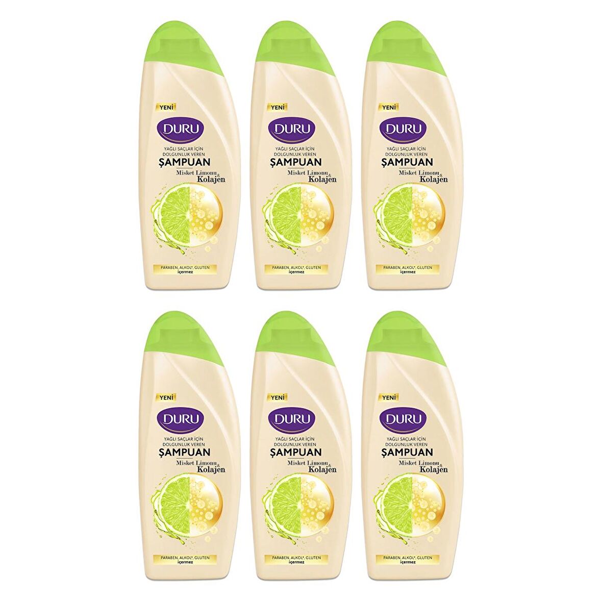 Duru Misket Limonu&Kolajen Yağlı Saçlar için Şampuan 6x500 ml