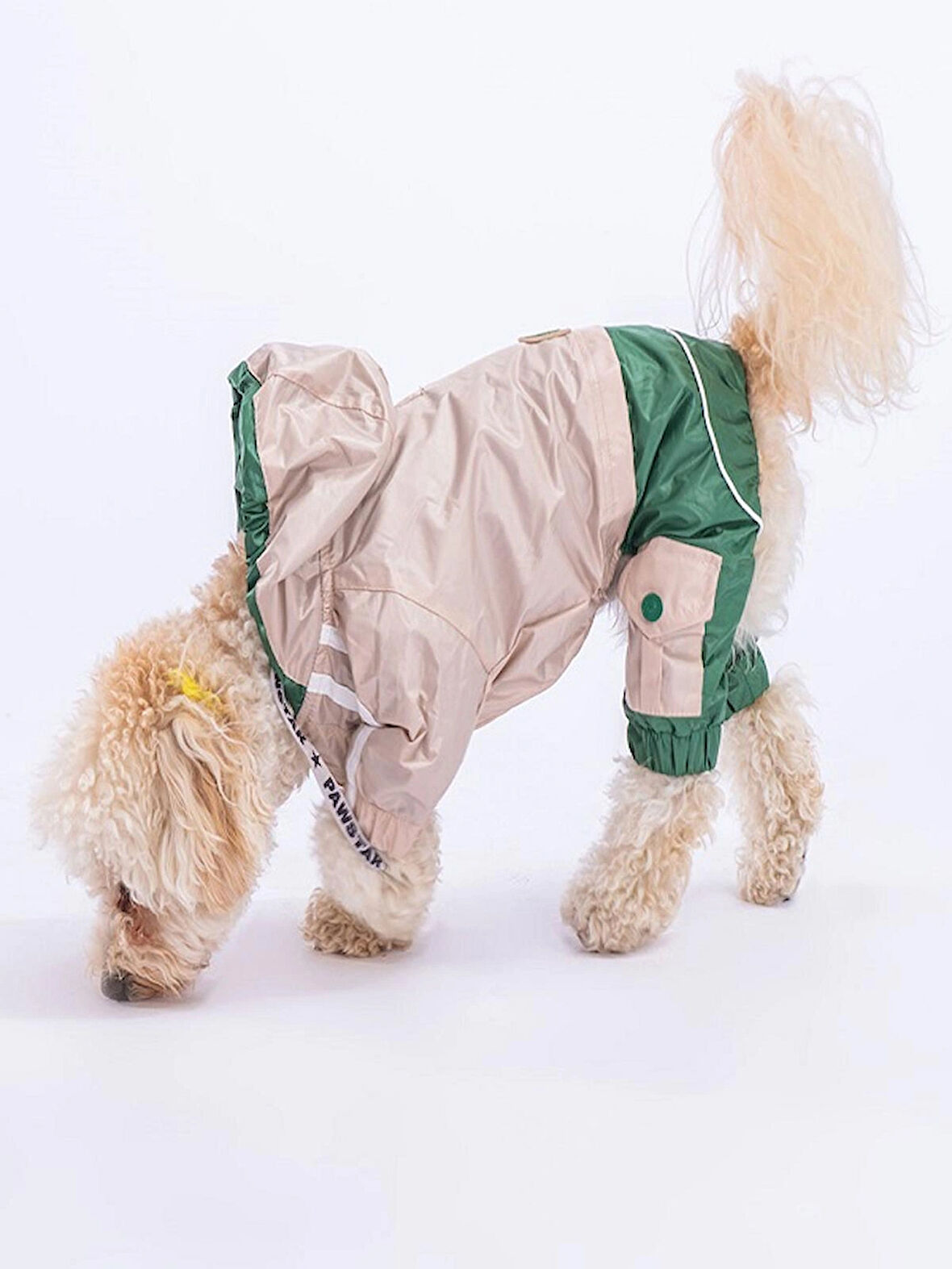 Yeşil BiColor Küçük-Orta-Büyük Irk Tulum Yağmurluk